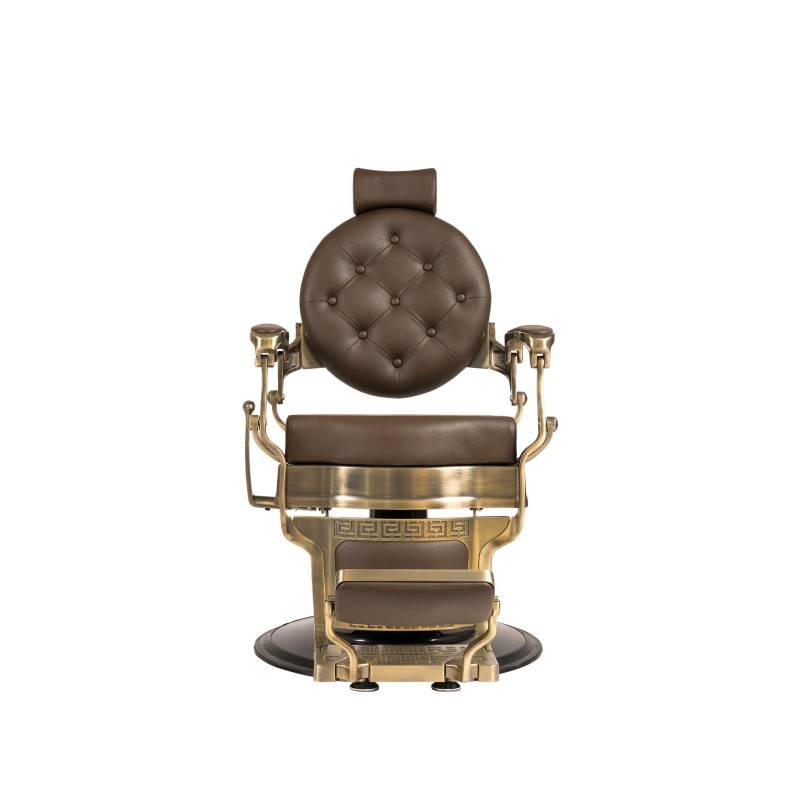 Fotel Barberski CAESAR BUZZ - Brązowy -Wyposażenie Fryzjerskie- 