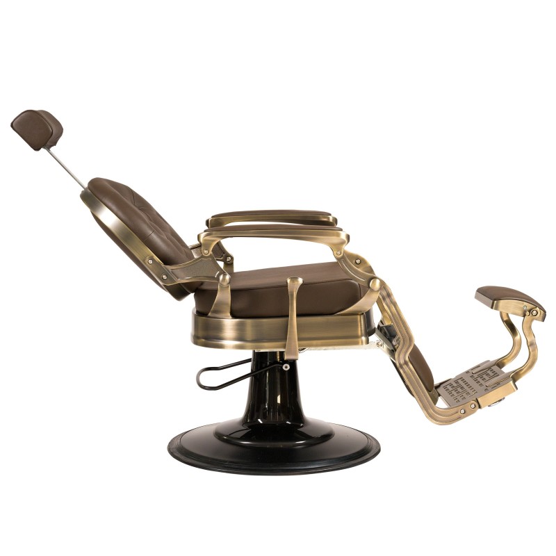 Fotel Barberski CAESAR BUZZ - Brązowy -Wyposażenie Fryzjerskie- 