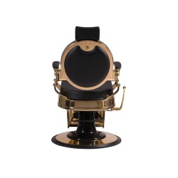 Fotel Barberski CAESAR BUZZ GOLD - Czarny -Wyposażenie Fryzjerskie- 