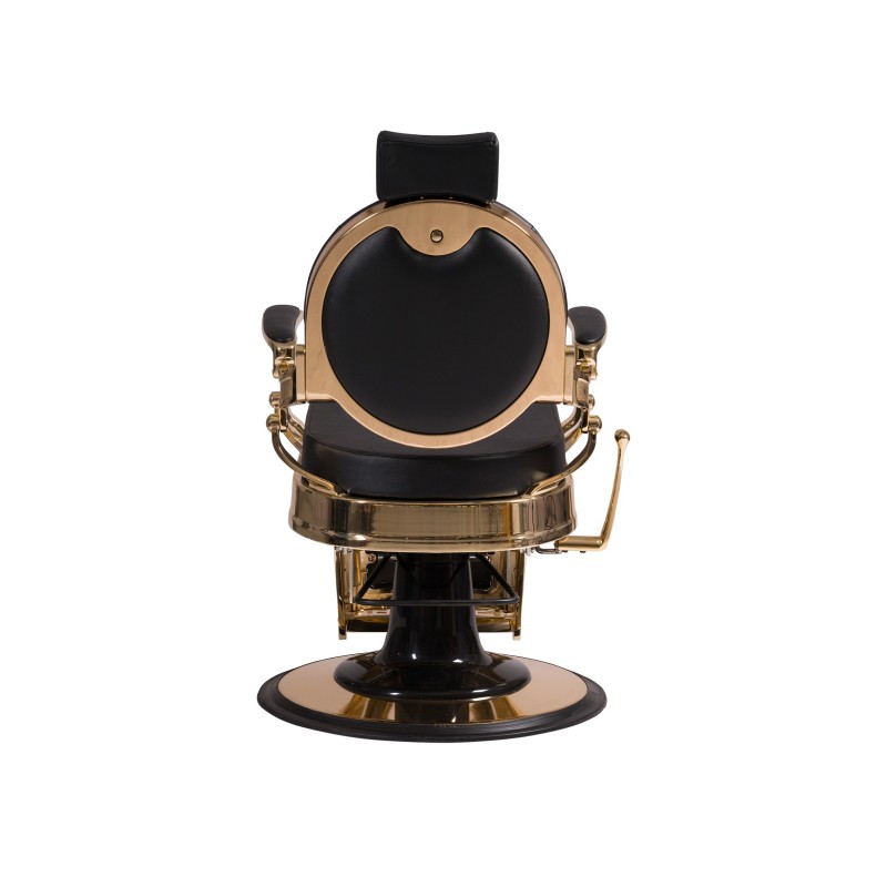 Fotel Barberski CAESAR BUZZ GOLD - Czarny -Wyposażenie Fryzjerskie- 