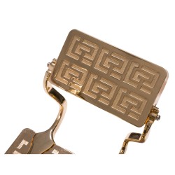 Fotel Barberski CAESAR BUZZ GOLD - Czarny -Wyposażenie Fryzjerskie- 