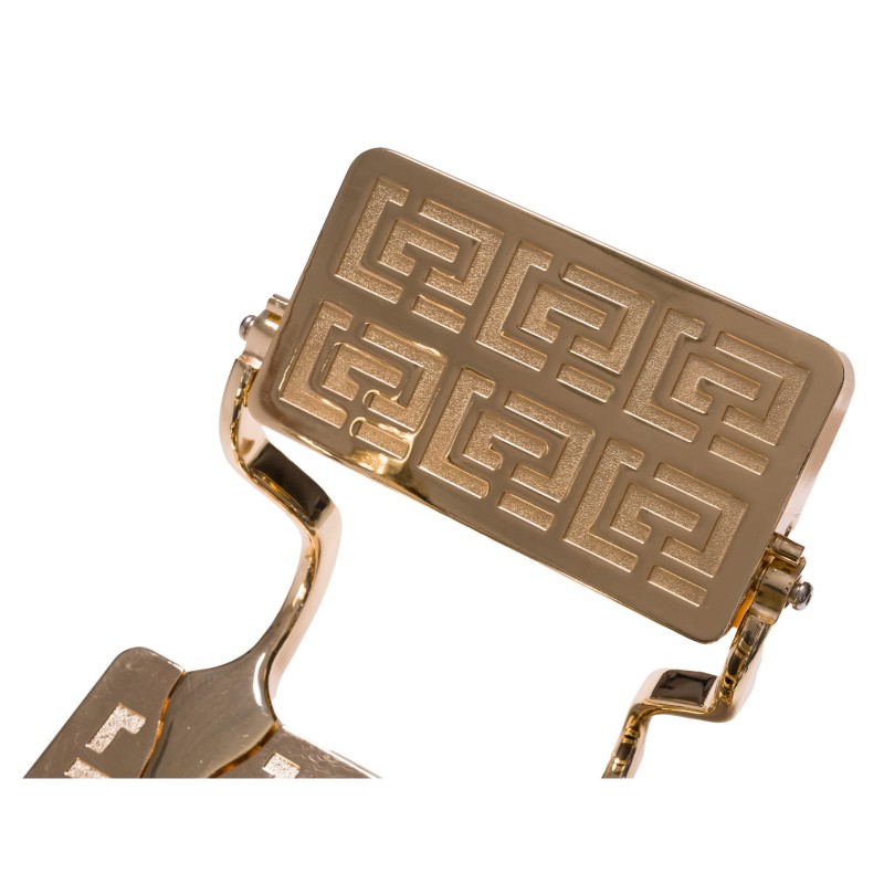 Fotel Barberski CAESAR BUZZ GOLD - Czarny -Wyposażenie Fryzjerskie- 