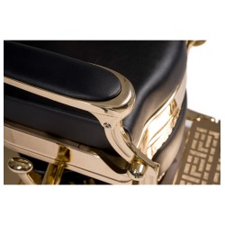 Fotel Barberski CAESAR BUZZ GOLD - Czarny -Wyposażenie Fryzjerskie- 