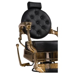 Fotel Barberski CAESAR BUZZ GOLD - Czarny -Wyposażenie Fryzjerskie- 