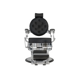 Fotel Barberski CAESAR BUZZ SILVER - Czarny -Wyposażenie Fryzjerskie- 