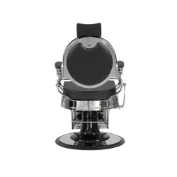 Fotel Barberski CAESAR BUZZ SILVER - Czarny -Wyposażenie Fryzjerskie- 