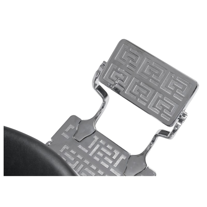 Fotel Barberski CAESAR BUZZ SILVER - Czarny -Wyposażenie Fryzjerskie- 