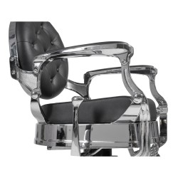 Fotel Barberski CAESAR BUZZ SILVER - Czarny -Wyposażenie Fryzjerskie- 