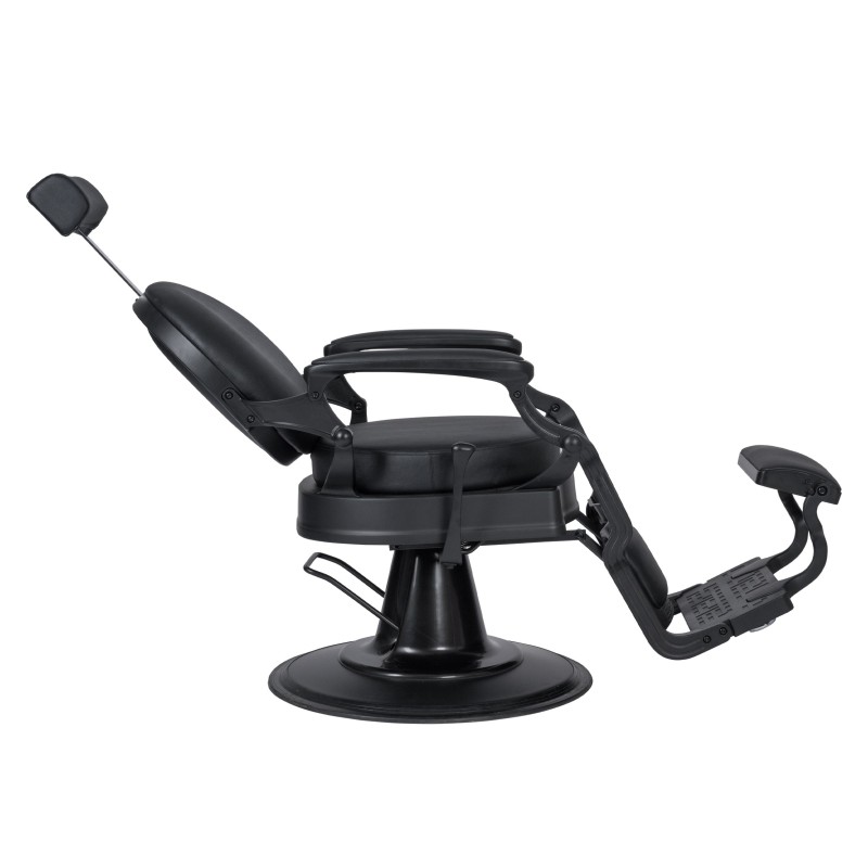 Fotel Barberski CAESAR SHOR BLACK -Wyposażenie Fryzjerskie- 