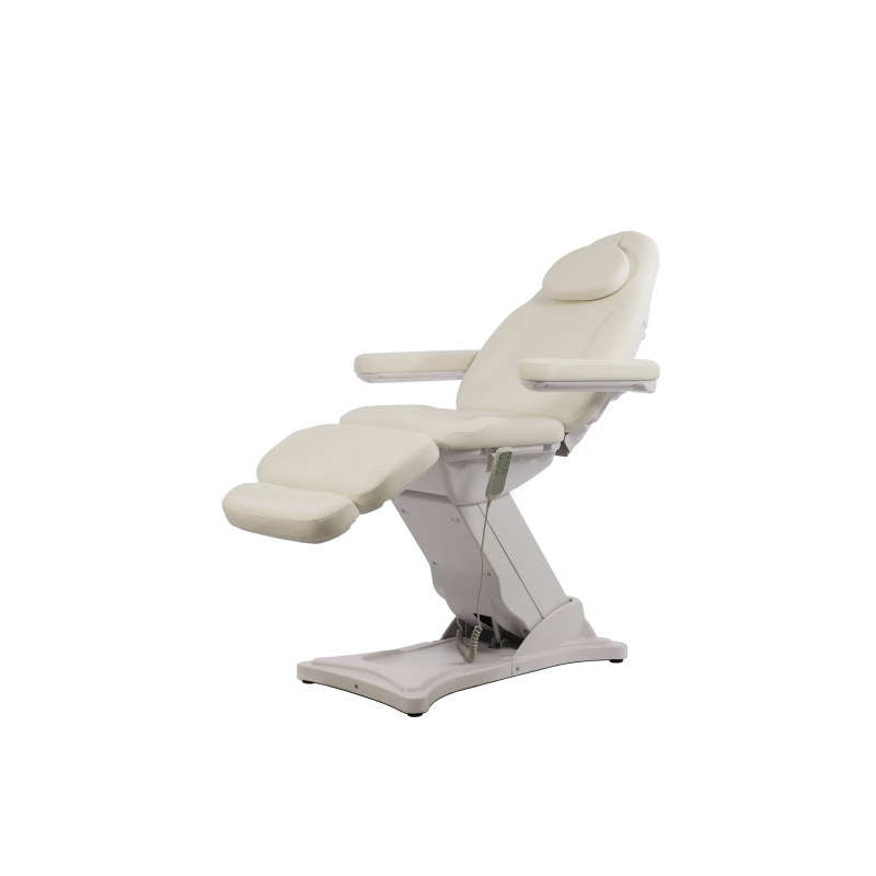 Fotel Kosmetyczny Elektryczny ASTON Biały -Meble kosmetyczne- 