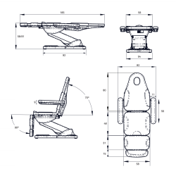 Fotel Kosmetyczny Elektryczny ASTON Biały -Meble kosmetyczne- 