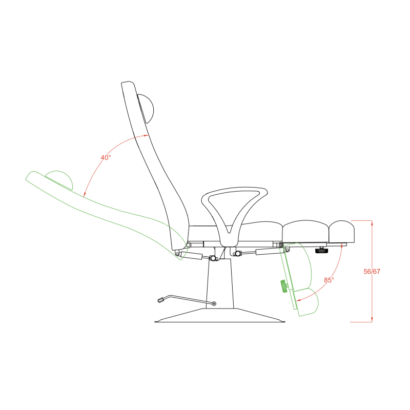 Fotel Kosmetyczny Hydrauliczny SOL Biały -Meble kosmetyczne- 