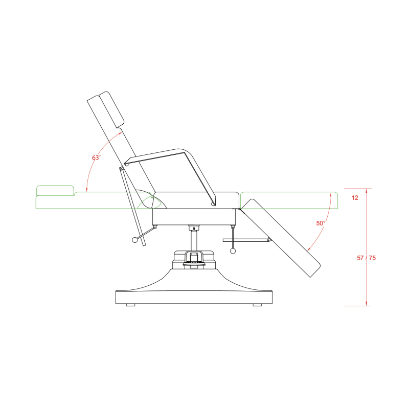 Łóżko Kosmetyczne SART -Fotele kosmetyczne hydrauliczne- 