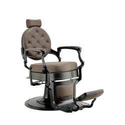 Fotel Barberski CAESAR BUZZ BLACK - Jasnobrązowy -Wyposażenie Fryzjerskie- 
