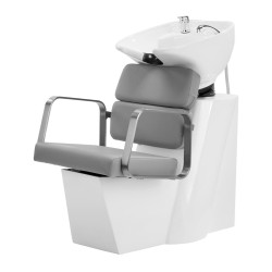 Szara myjnia fryzjerska z umywalką