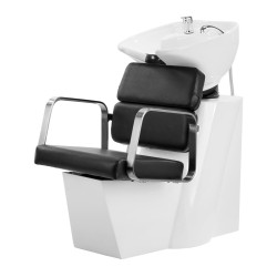 Black reclining salon shampoo chair