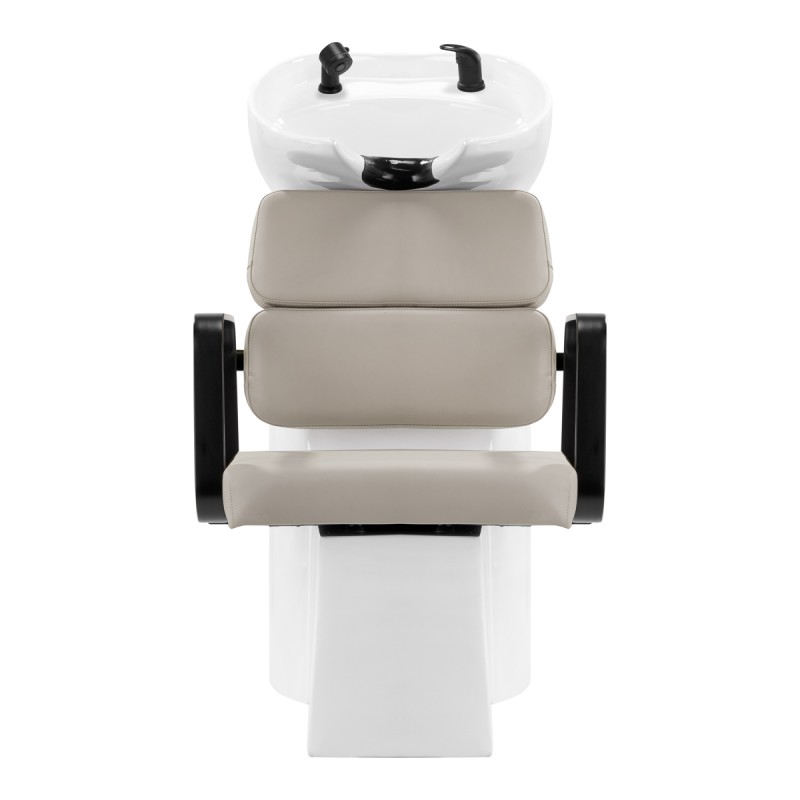 Reclining black-beige shampoo basin chair
