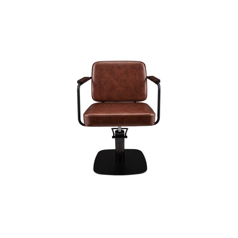 Brown salon chair, square base