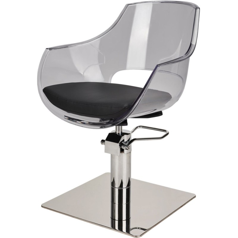 Fotel Fryzjerski GHOST - Srebrna Kwadratowa Podstawa - Ayala 48h -Fotele fryzjerskie- 