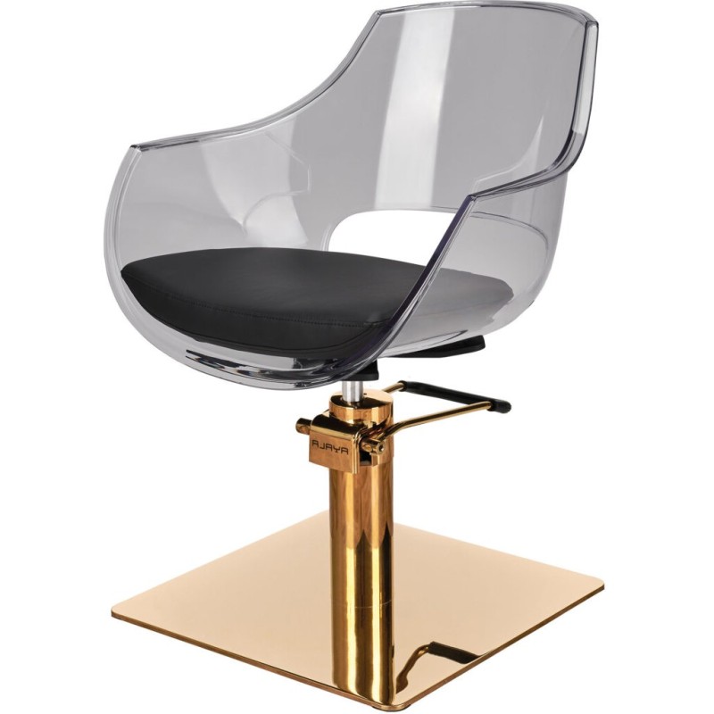 Fotel Fryzjerski GHOST - Złota Kwadratowa Podstawa - Ayala 48h -Fotele fryzjerskie- 