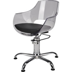 Fotel Fryzjerski GHOST - Srebrna Pięcioramienna Podstawa - Ayala 48h -Fotele fryzjerskie- 