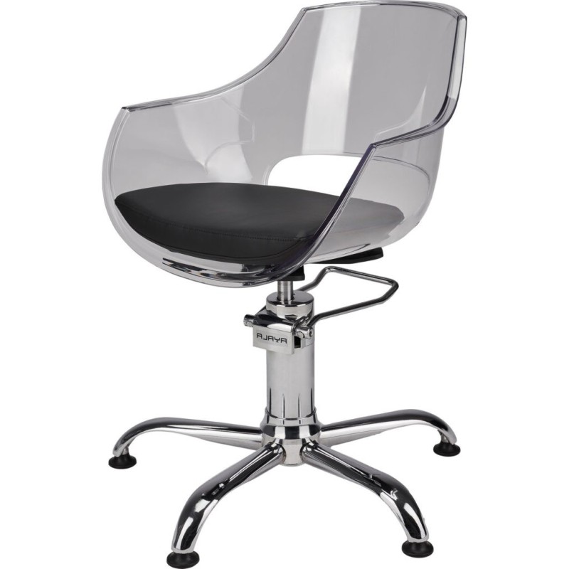 Fotel Fryzjerski GHOST - Srebrna Pięcioramienna Podstawa - Ayala 48h -Fotele fryzjerskie- 