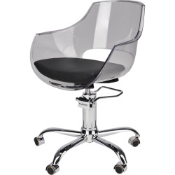 Fotel Fryzjerski GHOST - Srebrna Pięcioramienna Podstawa - Ayala 48h -Fotele fryzjerskie- 