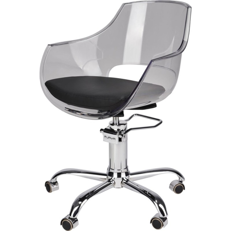 Fotel Fryzjerski GHOST - Srebrna Pięcioramienna Podstawa - Ayala 48h -Fotele fryzjerskie- 