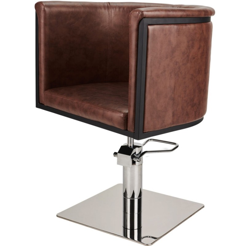 Fotel Fryzjerski GIO - Srebrna Kwadratowa Podstawa - Ayala 48h -Fotele fryzjerskie- 