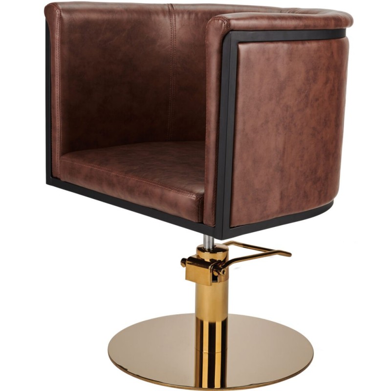 Fotel Fryzjerski GIO - Złota Okrągła Podstawa - Ayala 48h -Fotele fryzjerskie- 