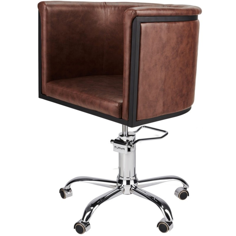 Fotel Fryzjerski GIO - Srebrna Pięcioramienna Podstawa - Ayala 48h -Fotele fryzjerskie- 