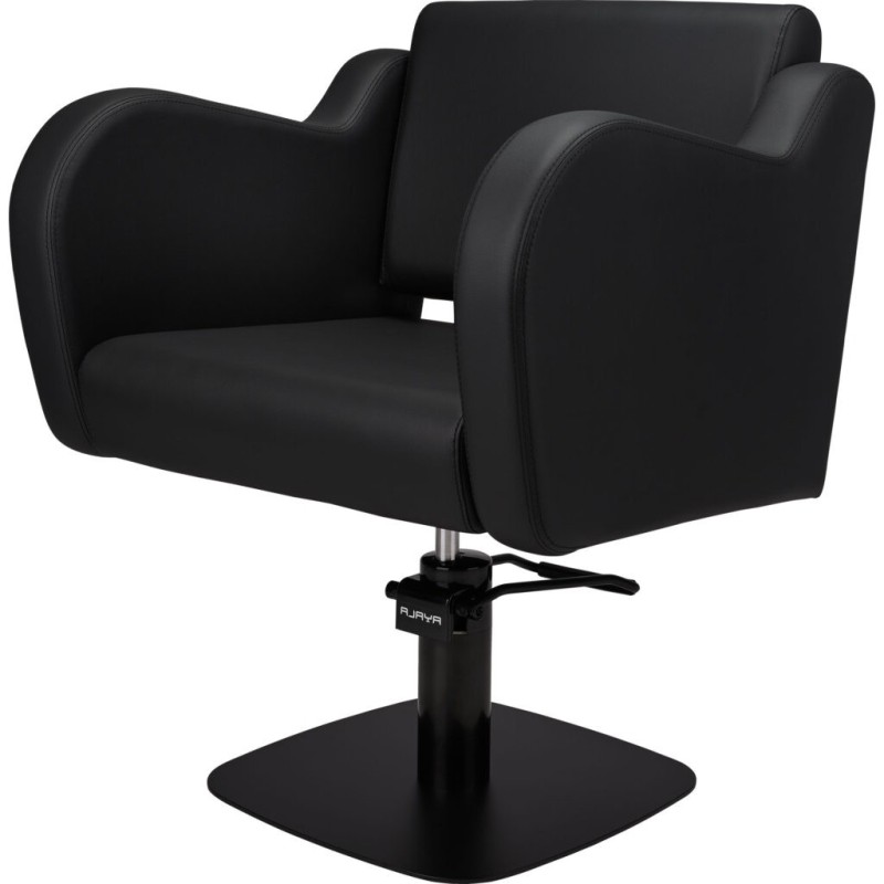 Czarny Fotel Fryzjerski HOLLY B  - Czarna Kwadratowa Podstawa - Ayala 48h -Fotele fryzjerskie- 