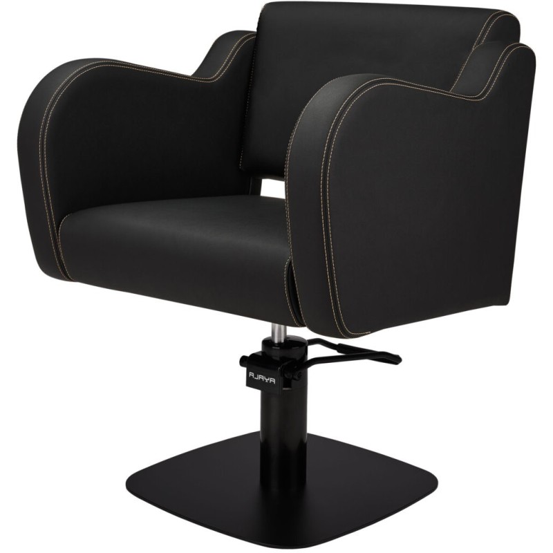 Czarny Fotel Fryzjerski HOLLY G  - Czarna Kwadratowa Podstawa - Ayala 48h -Fotele fryzjerskie- 