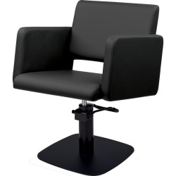Czarny Fotel Fryzjerski LEA - Czarna Kwadratowa Podstawa - Ayala 48h -Fotele fryzjerskie- 