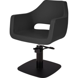 Czarny Fotel Fryzjerski MAREA - Czarna Kwadratowa Podstawa - Ayala 48h -Fotele fryzjerskie- 