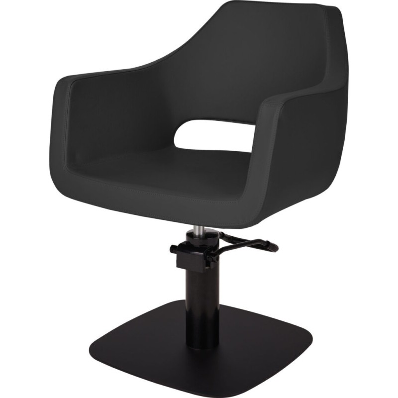 Czarny Fotel Fryzjerski MAREA - Czarna Kwadratowa Podstawa - Ayala 48h -Fotele fryzjerskie- 