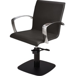 Czarny Fotel Fryzjerski PARTNER - Czarna Kwadratowa Podstawa - Ayala 48h -Fotele fryzjerskie- 