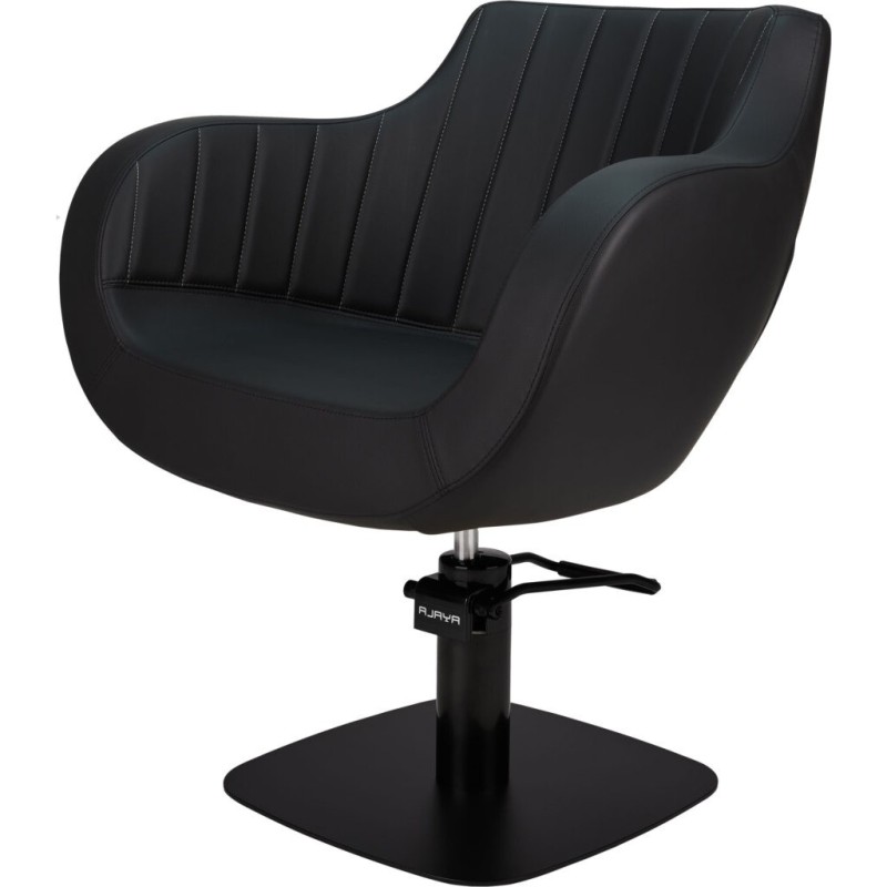 Czarny Fotel Fryzjerski THOMAS P - Czarna Kwadratowa Podstawa - Ayala 48h -Fotele fryzjerskie- 