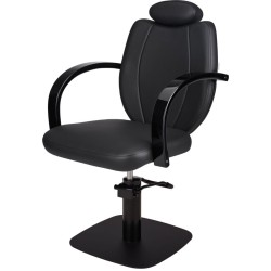 Czarny Fotel Fryzjerski TOLEDO - Czarna Kwadratowa Podstawa - Ayala 48h -Fotele fryzjerskie- 