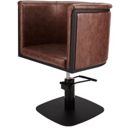 Fotel Fryzjerski GIO - Czarna Kwadratowa Podstawa - Ayala 48h -Fotele fryzjerskie- 