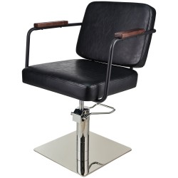 Black barber chair silver base