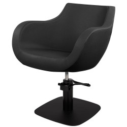 Czarny Fotel Fryzjerski THOMAS - Czarna Kwadratowa Podstawa - Ayala 48h -Fotele fryzjerskie- 