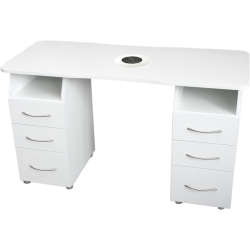 Biurko Kosmetyczne Bis Bk03 Z Pochłaniaczem - Białe -Biurka kosmetyczne- 