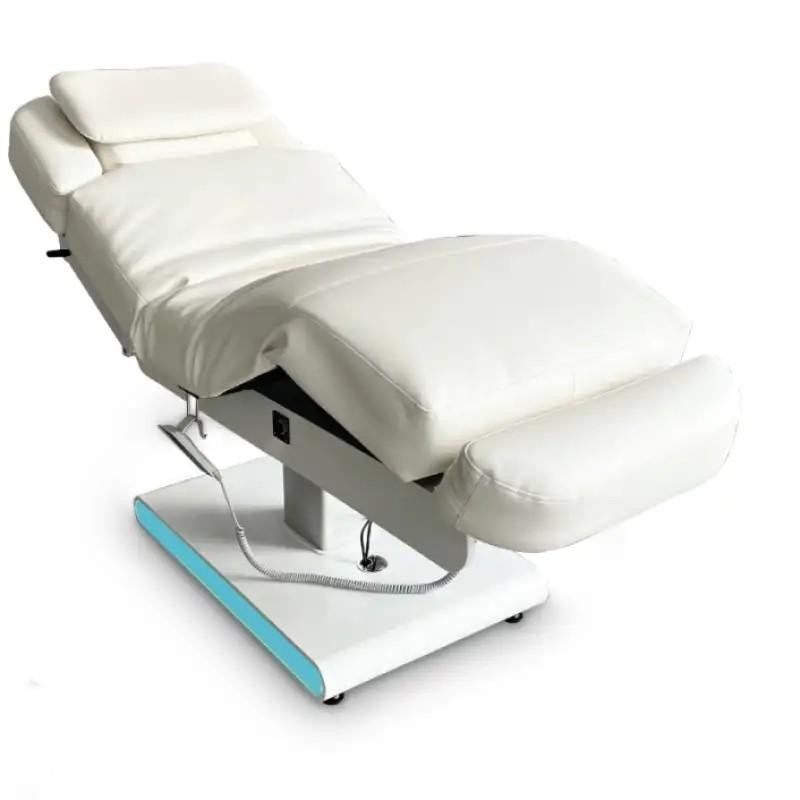 Fotel Kosmetyczny Zenith w kolorze białym - Biała podstawa -Fotele kosmetyczne elektryczne- 