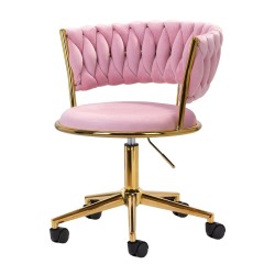 4Rico krzesło obrotowe QS-GW01G aksamit różowe
