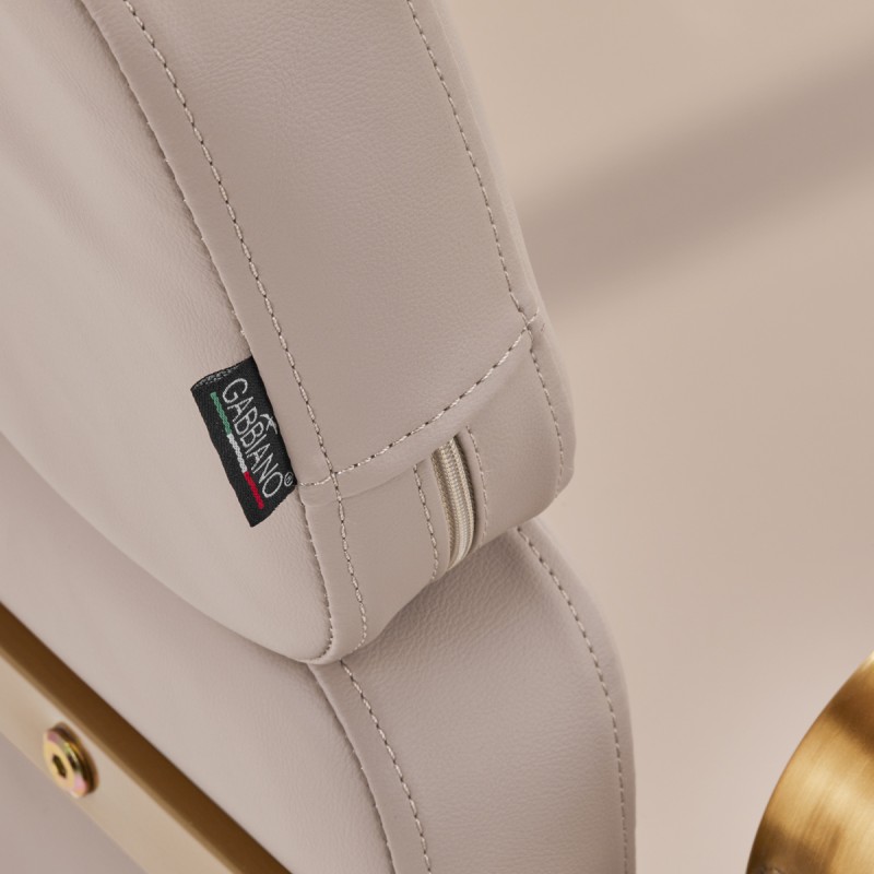 Złoto-beżowy fotel fryzjerski Porto Pro