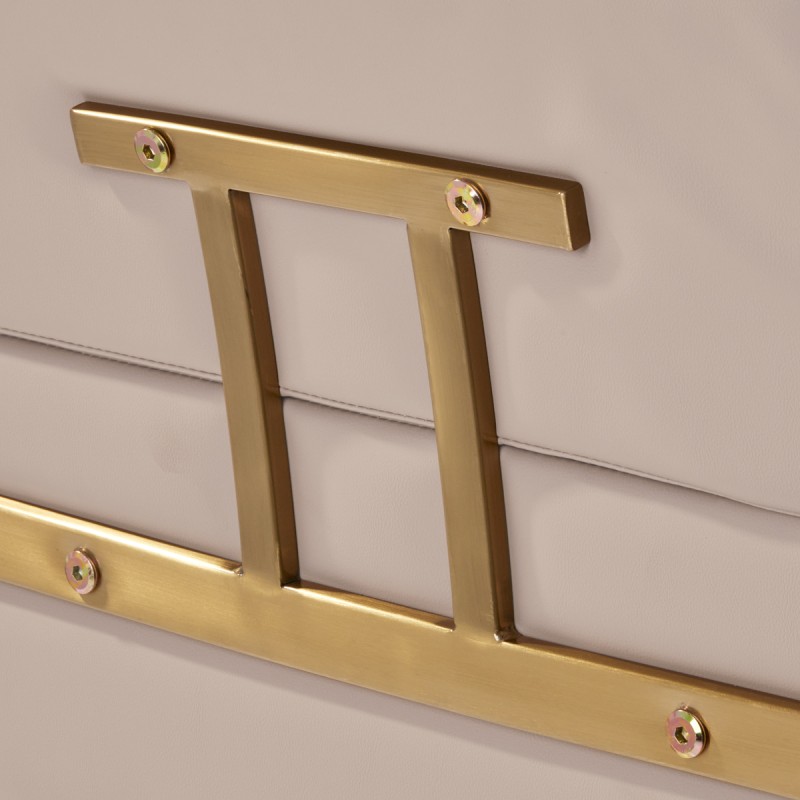 Beżowo-złoty fotel fryzjerski Porto Pro