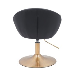 Fotel Hc948N Czarny Ekoskóra Złota Podstawa