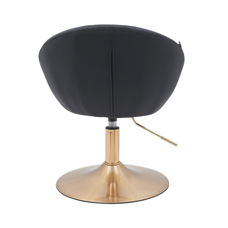 Fotel Hc948N Czarny Ekoskóra Złota Podstawa