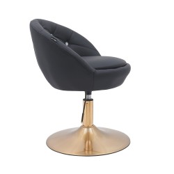 Fotel Hc948N Czarny Ekoskóra Złota Podstawa